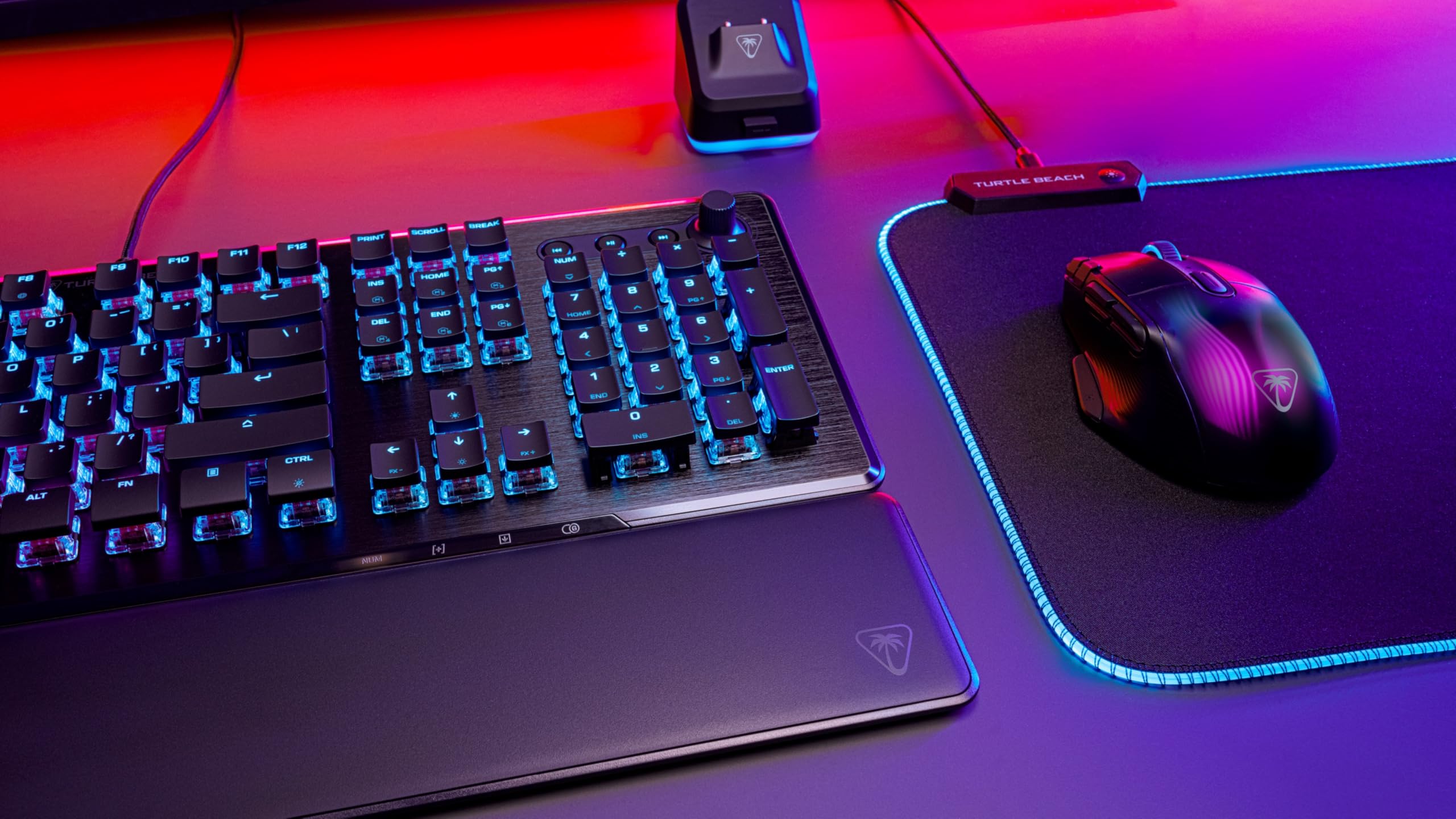Turtle Beach Vulcan II - Clavier Gaming PC, interrupteurs mécaniques Titan II, Touches rétro-éclairées RGB Personnalisables, Repose-Poignets Amovible, Noir