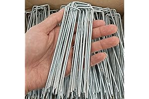 100 Pairs Pack 6" U Stakes Garden Staples for Weed Barrier Fabric Landscape Fabric