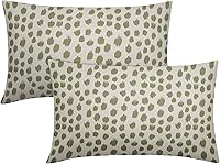Vista 120 de Fundas de almohada marrón y blancas de 18 x 18 pulgadas, juego de 2 almohadas boho grises con lunares, fundas de almohada modernas estampadas