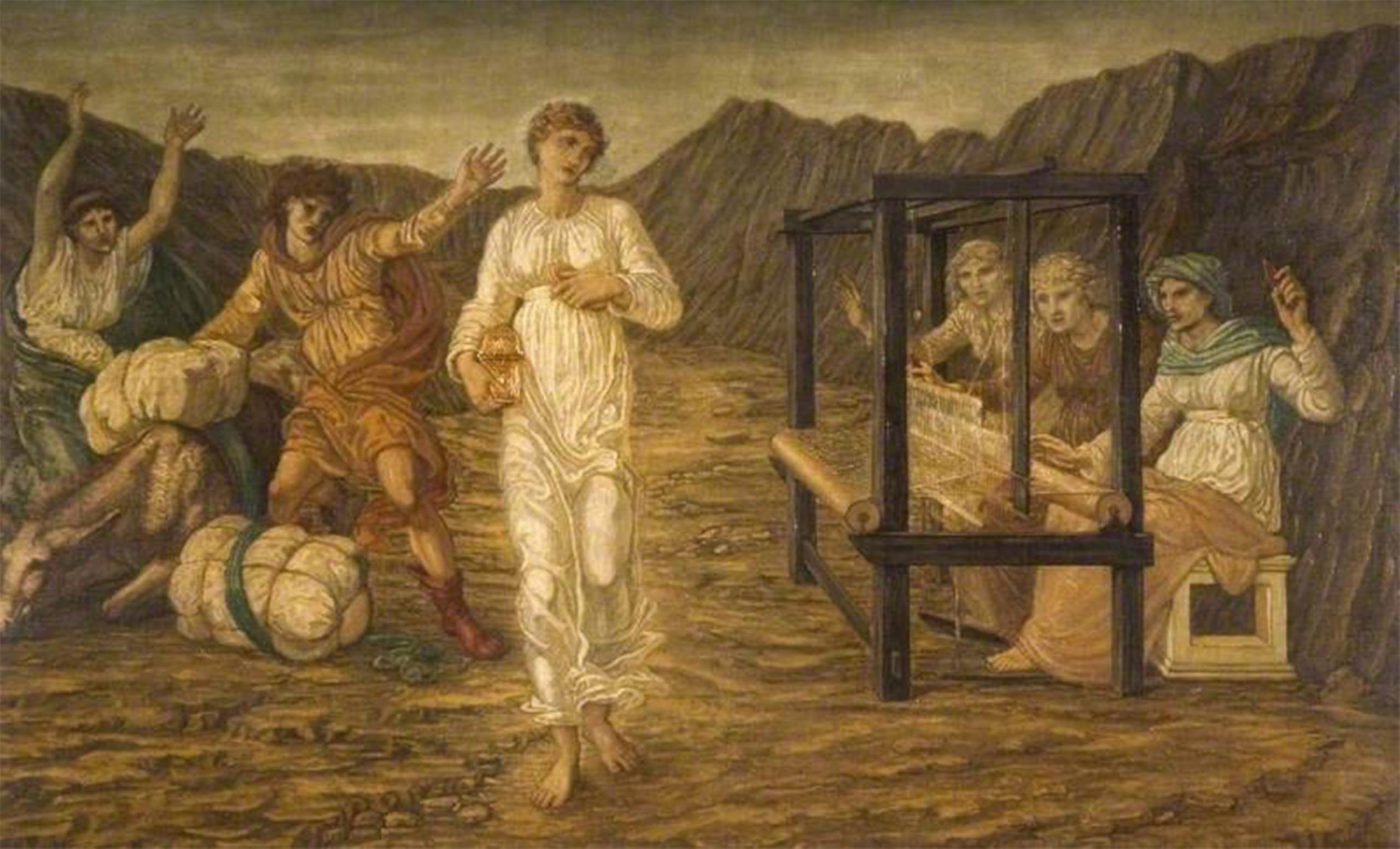 SERENDIPITP Retro Picture Poster Wall Art Pictures Painting Psyche Sent by Venus by Edward Burne-jones Wall Art Canvas Print for Wall Decor 60x90cm