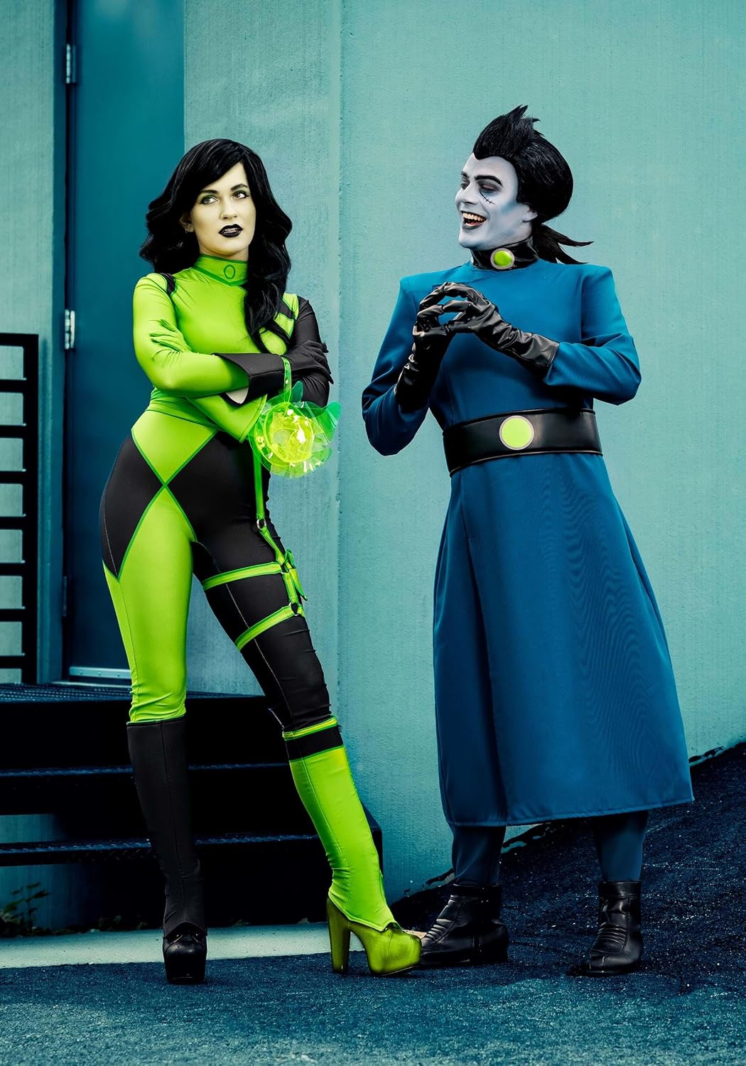 Disney Plus Size Kim Possible Shego Halloween Costume | Women's Kim Possible Villain Cosplay Jumpsuit Costume