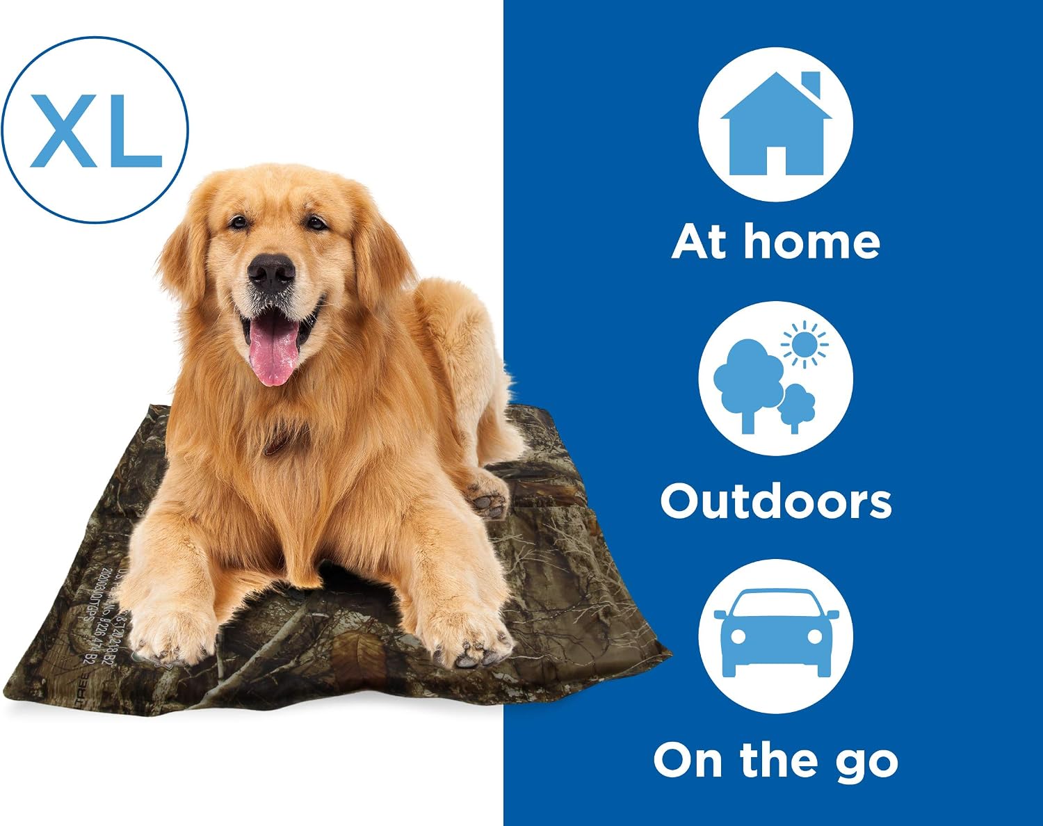 CHILLZ Pet Cooling Mat for Dogs, Extra Large - Pressure Activated Dog Cooling Pad Featuring Realtree Edge Camo Pattern - Non Toxic Dog Cooling Mat, Works Without Electricity or Water - 32 x 38 Inches