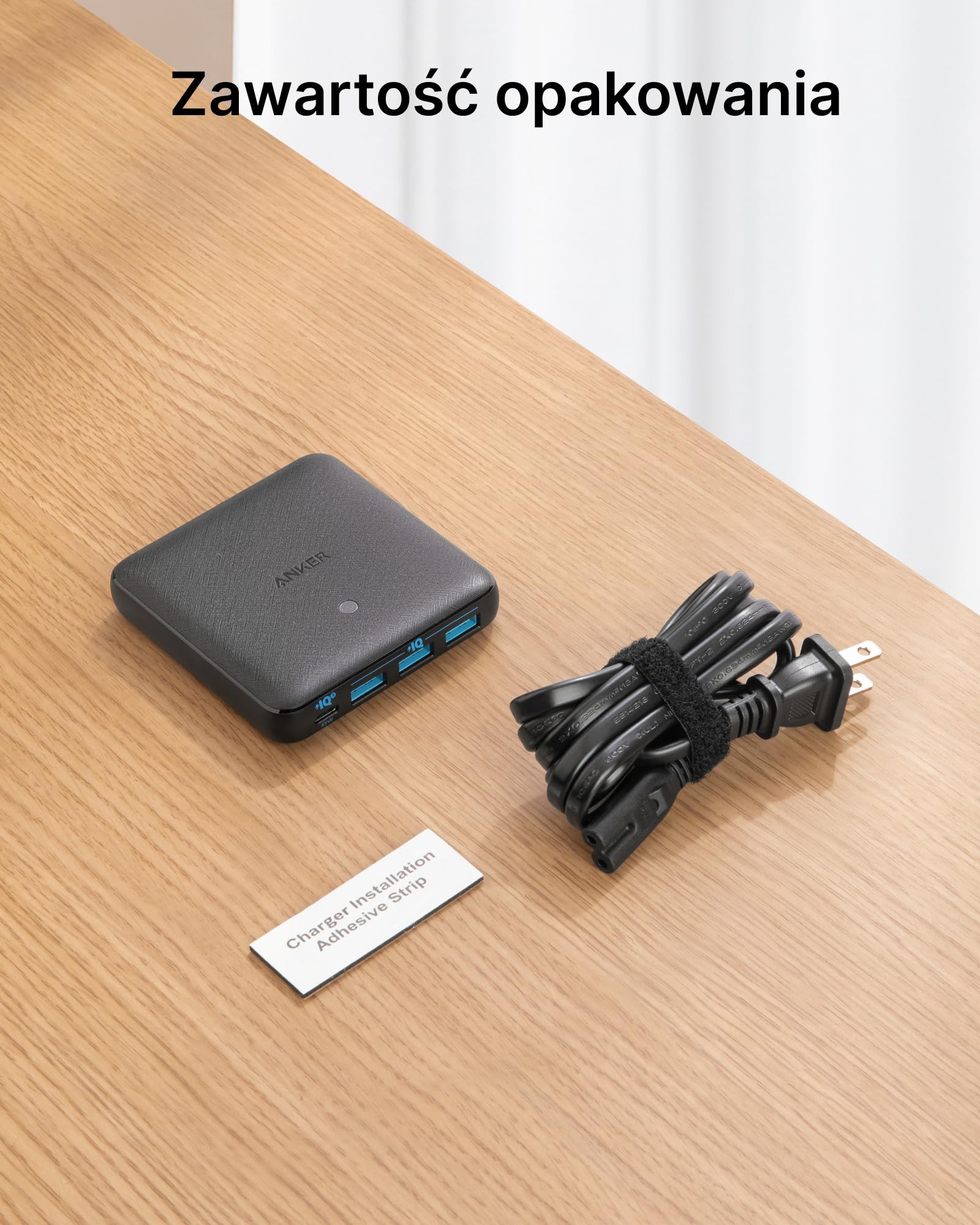 Ładowarka Anker, stacja ładująca 65 W z 4 portami, szybka ładowarka USB PIQ 3.0 i GaN, smukła ładowarka ścienna PowerPort Atom III – port USB C 45 W
