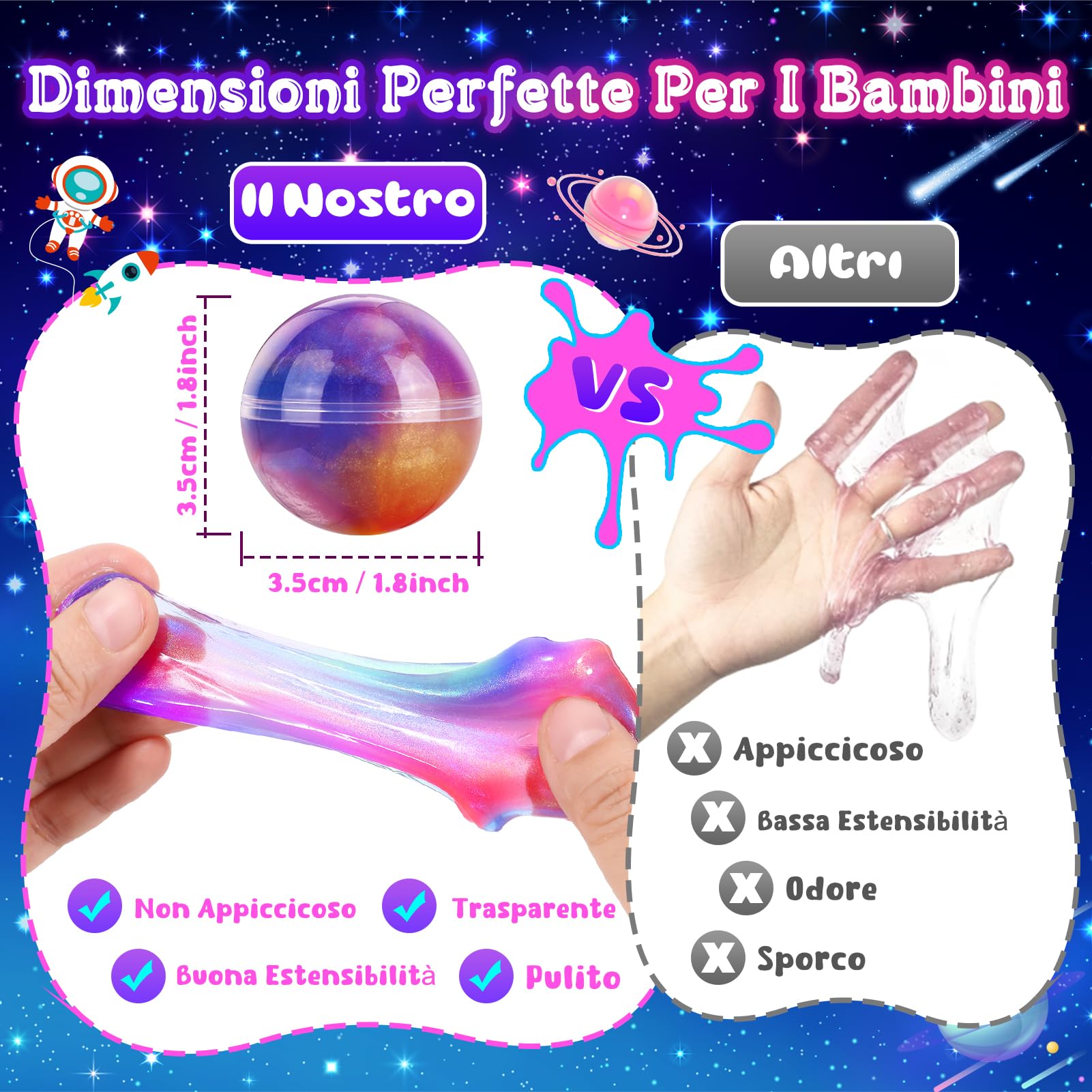 Hapikids Slime per Bambini, Gadget Compleanno Bambini Bambina Bambino Giochi Bambina 6 7 8 9 10 11 12 Anni Femmina Galaxy Slime Ball Fluffy Kit Regalo Bimba 6-12 Anni Femmina Giocattoli Bambino
