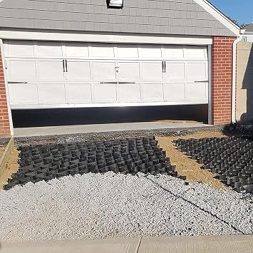 Gravel Ground Grid Stabilizer, 5cm Deep Permeable Paver System, Parking Lots Gravel Stabilizer,for Patio Garden, Folding & Scalable Size 1x5m3.3x16.5ft