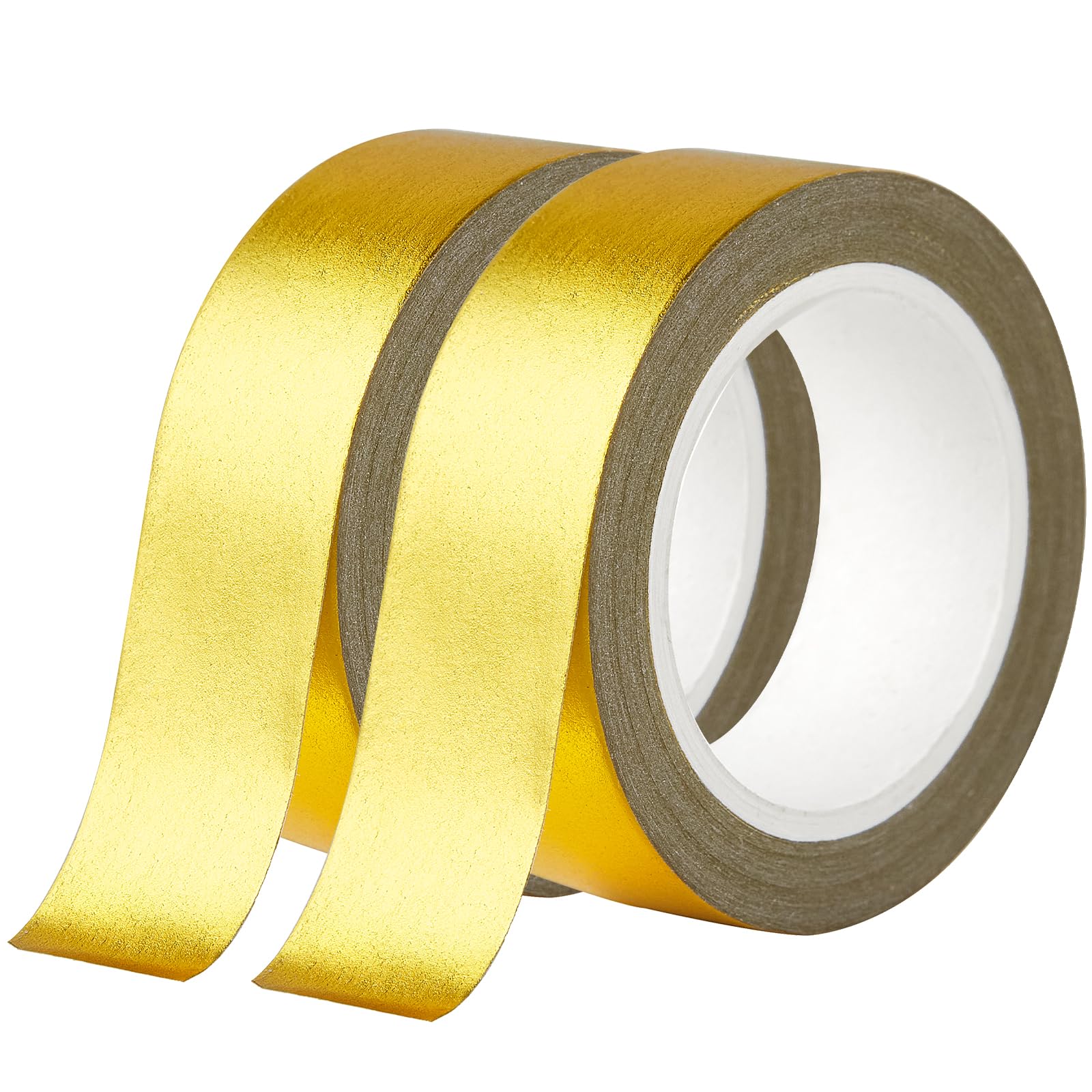 QDiShi Yellow Gold Washi Tape for Wall Decor Decorative,Foil Masking Tape Low Tack Self Adhesive Decorative Washi Tape Shiny Metallic Color 0.59in