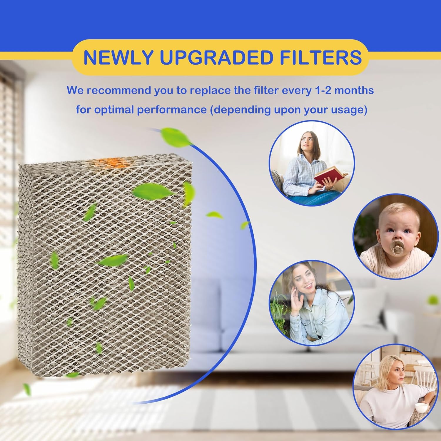 35 Water Panel Humidifier Filter Replacement Comapatible with Whole-House Humidifier Models 350, 360, 560, 560A, 568, 600, 600A, 600M, 700, 700A, 700M, 760, 760A, 768 (Pack of 4)