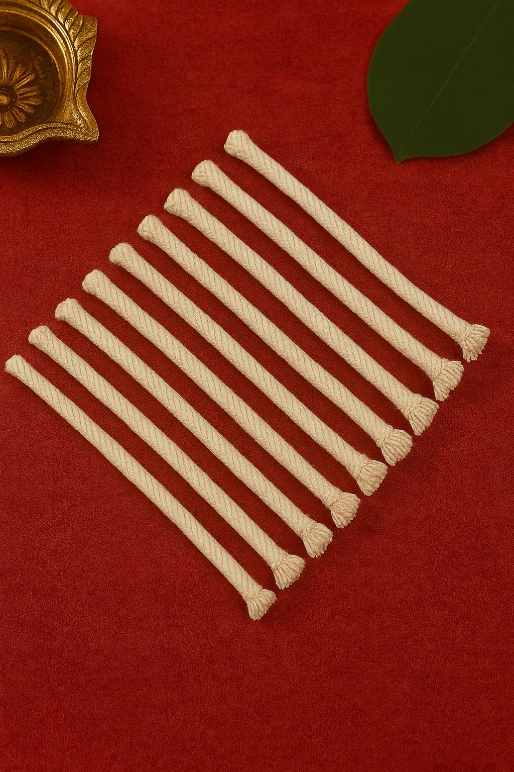K.N Creation Akhand Jyot Diya Wicks, Long Twisted Cotton Wicks for Pooja, Long Batti for Akhand Jyot, Akhand Jyothi Diya Batti, Deepak Batti for Oil Lamp 15.25 cm (Pack of 12)-image-4
