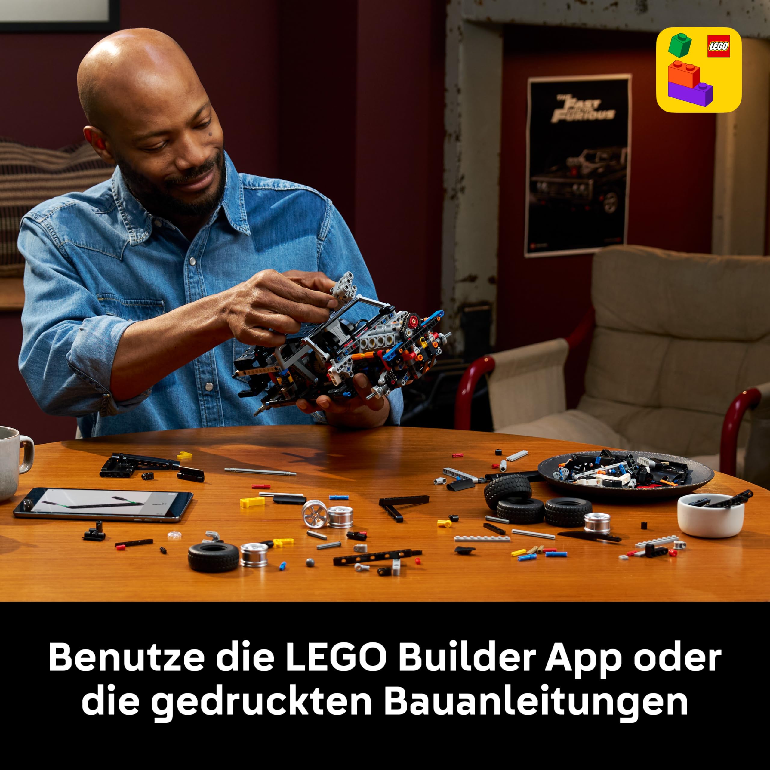 LEGO Technic Fast and Furious Dodge Charger R/T Auto - Modellbau Auto für Erwachsene - Sammlerset mit V8 Motor und Federung - Nostalgisches Geschenk für Filmfans - 42231