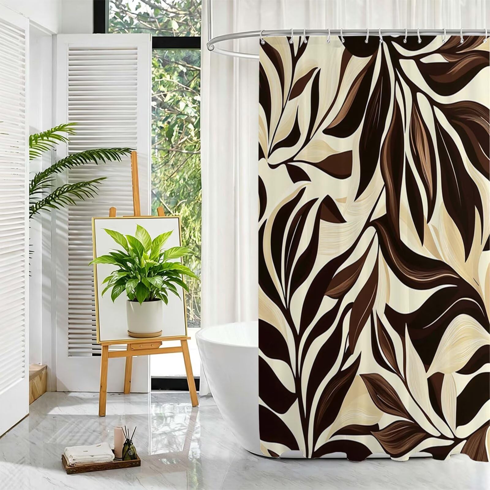 braun Duschvorhang, 150x180cm Duschvorhang Badewanne L-280