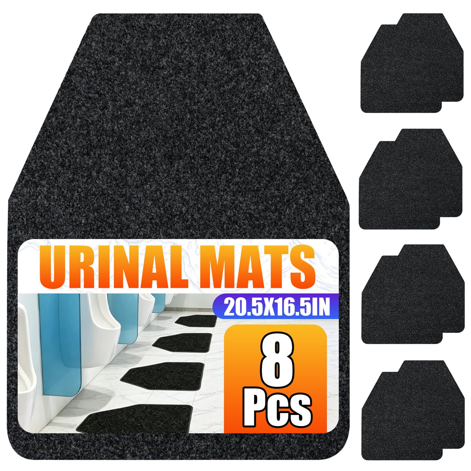 8 PCS Urinal Mats for Men Bathroom，Urinal Floor Mats, 20.5"x16.5"