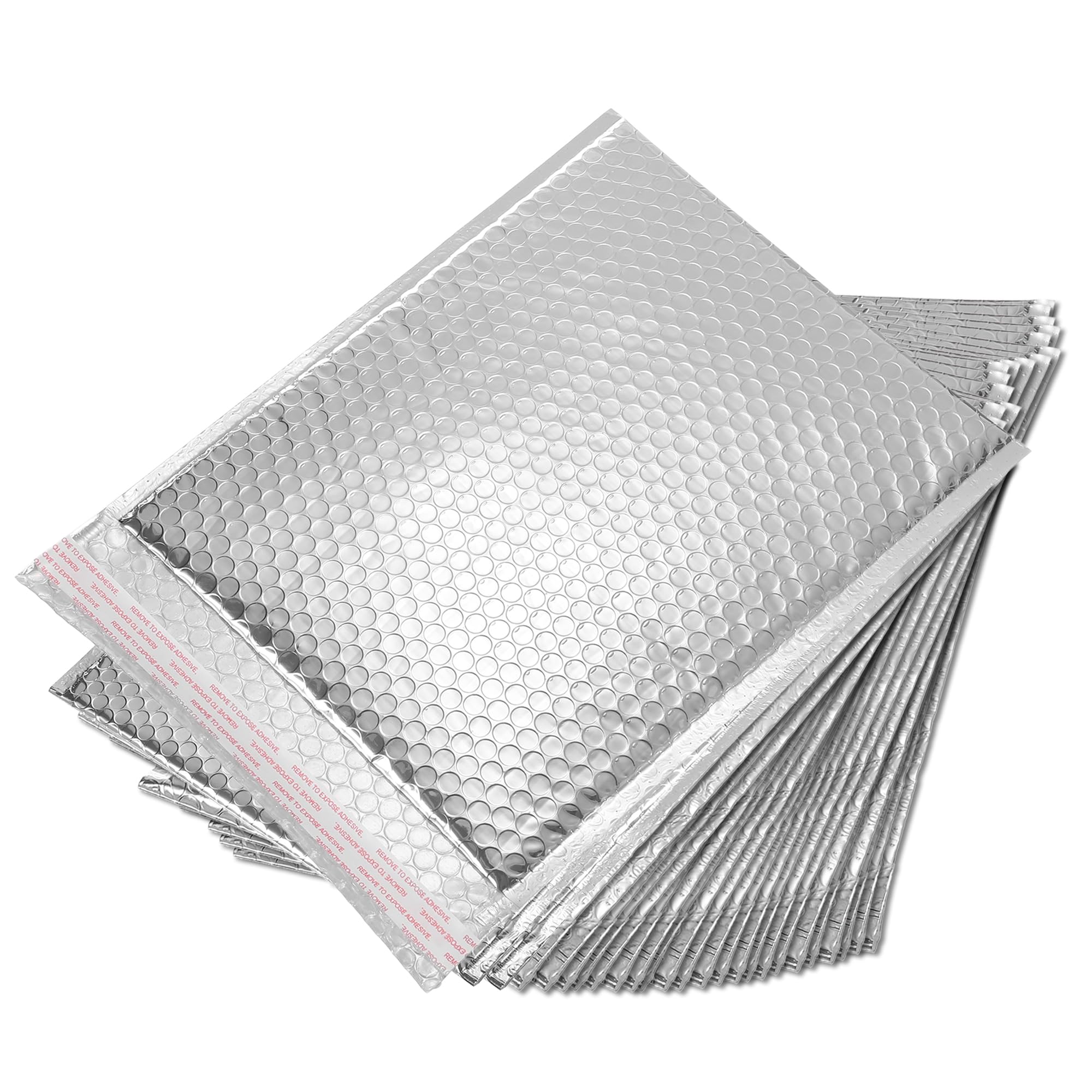 sourcing map Thermal Bubble Mailer, 11.8 x 9.8 Inch Silver Self Seal Cool Bubble Mailers Foil Mailing Envelopes for Books Food Cosmetics Pack of 25