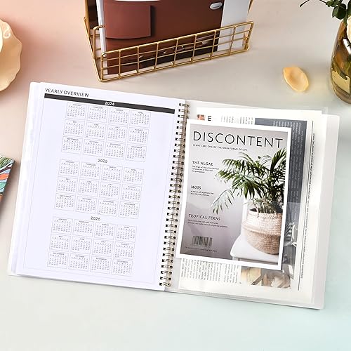 Miniatura 8 de Agenda 2023-2025, agenda semanal y mensual 2023-2025 con pestañas, junio 2023 a julio 2023, 8.5 x 11 pulgadas, tapa dura con bolsillo trasero +