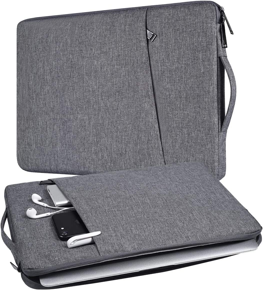 Dynotrek Roller 15.6 inch Laptop Sleeve Case Pouch, with Handle Shockproof Protective Notebook Cover, Accessory Pocket, Briefcase Carrying Computer Hand Bag, HP, ASUS, Dell, Lenovo, Acer -Denim Grey