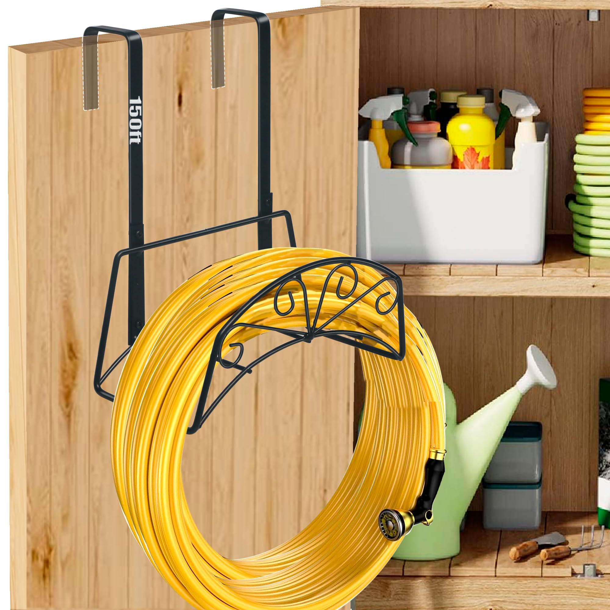 Amazon | MINGFANITY ガーデンホースホルダー 屋外庭用 ドアやフェンス