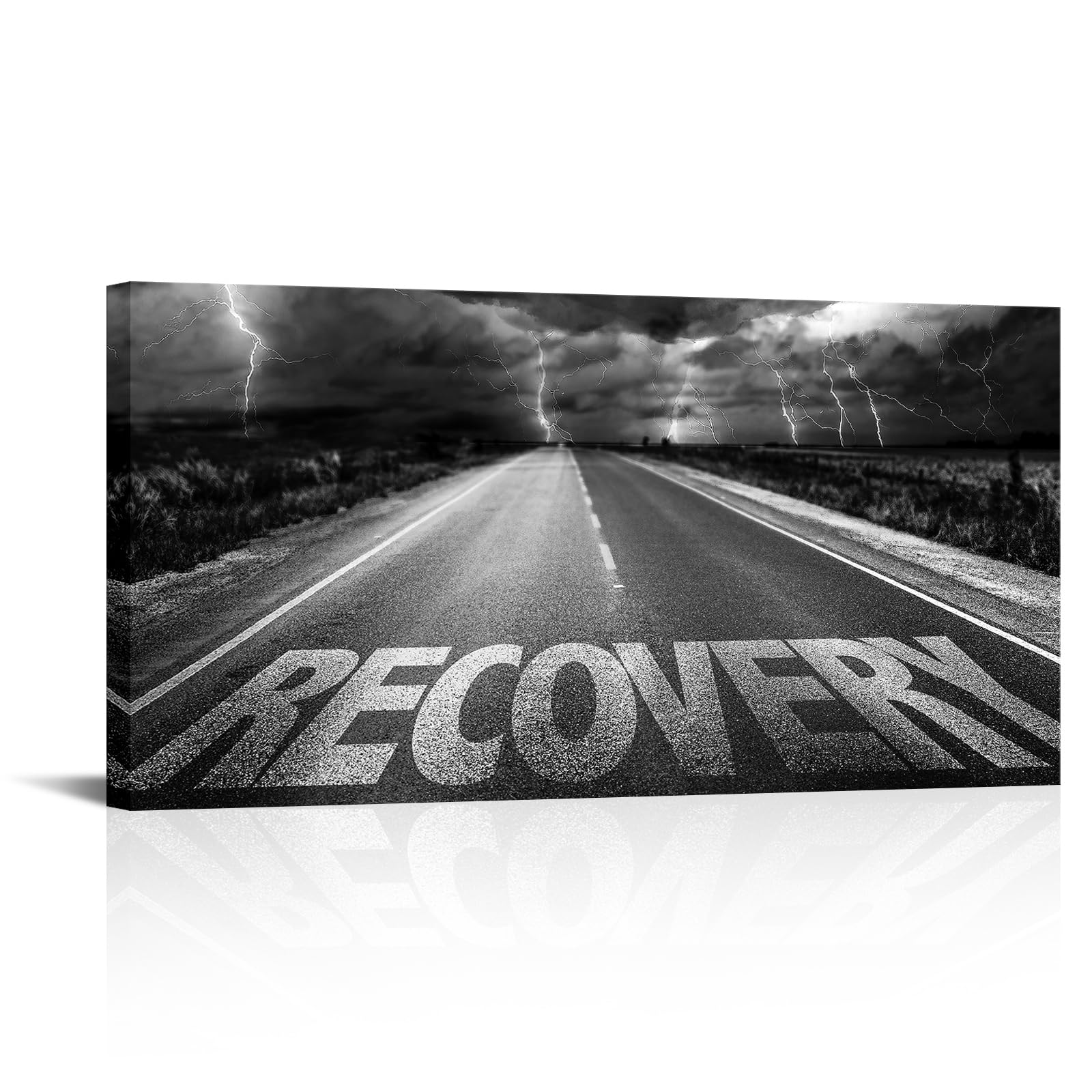 Saypeacher Cartel de recuperación en lienzo para pared, citas motivacionales para oficina, pósteres alentadores, regalo para pacientes (gris)