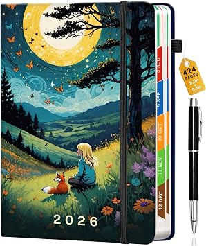 424 Pages Academic Diary 2026 A5 Week to View Work Diary from 2026 Diaries Student Teacher Planner Organiser 6 Pages Per Week Appointment Book for School Girl's Back