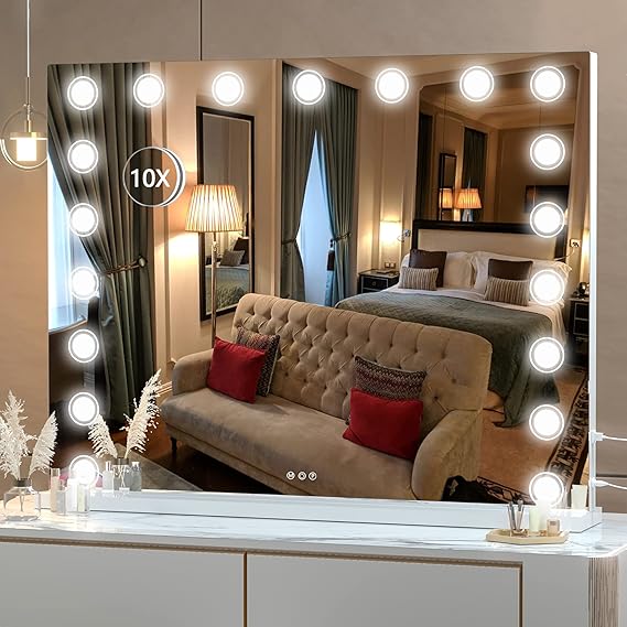 Hasipu Vanity Mirror with Lights, 39.4" x 31.5" Makeup