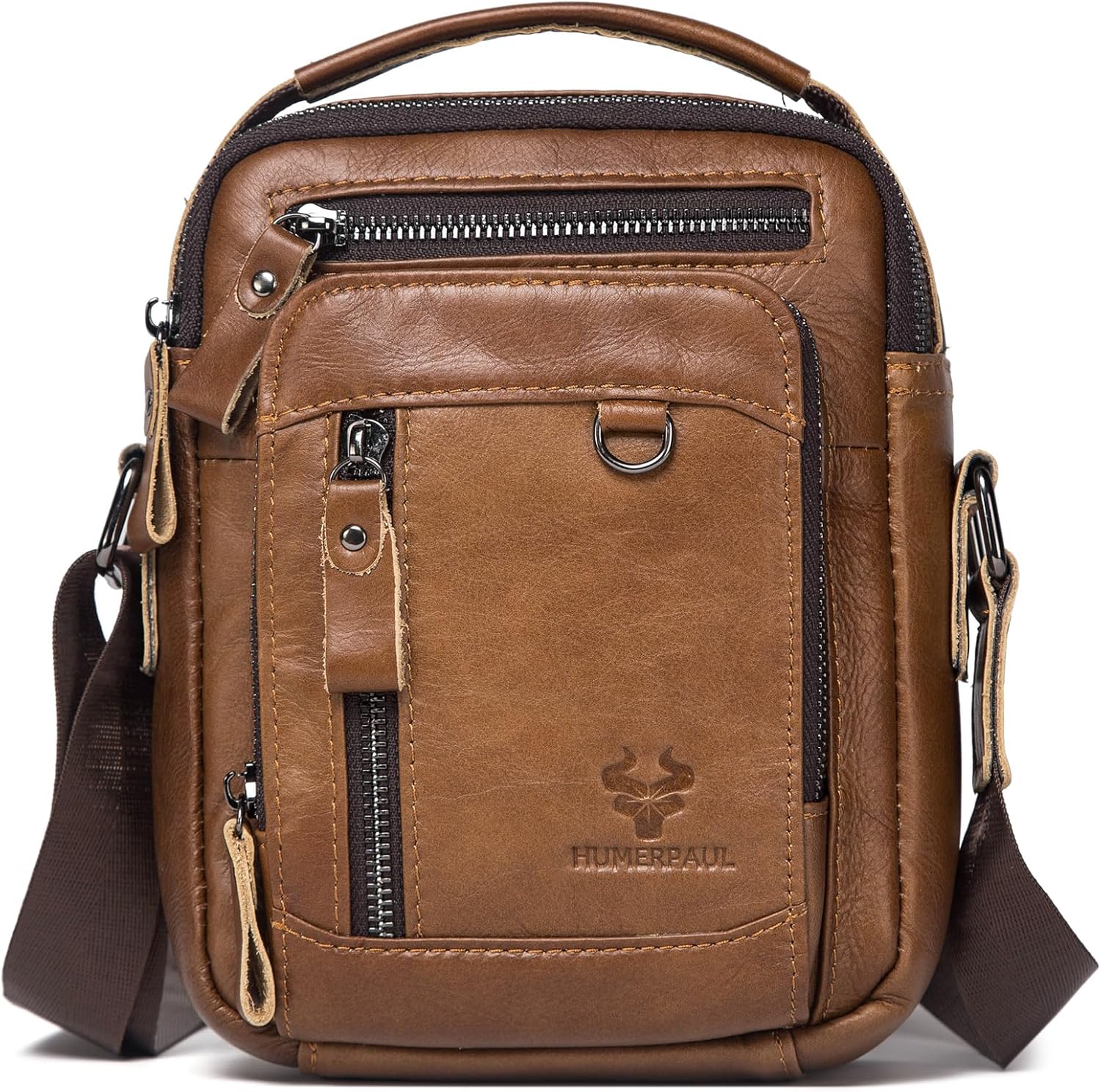 Messenger Bag for Men, Man Bag Genuine Leather Crossbody Shoulder Bag Handbag Satchel Bags for Work Travel
