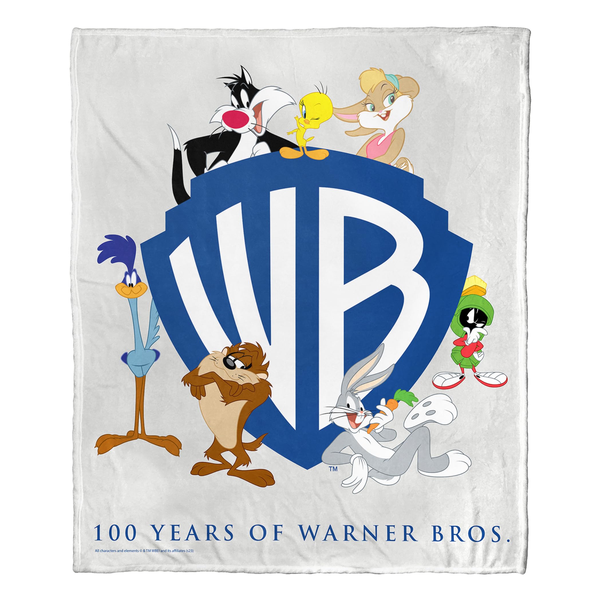 Northwest Warner Bros 100th Celebration Silk Touch Throw Blanket, 50" x 60", 100th Anniversary