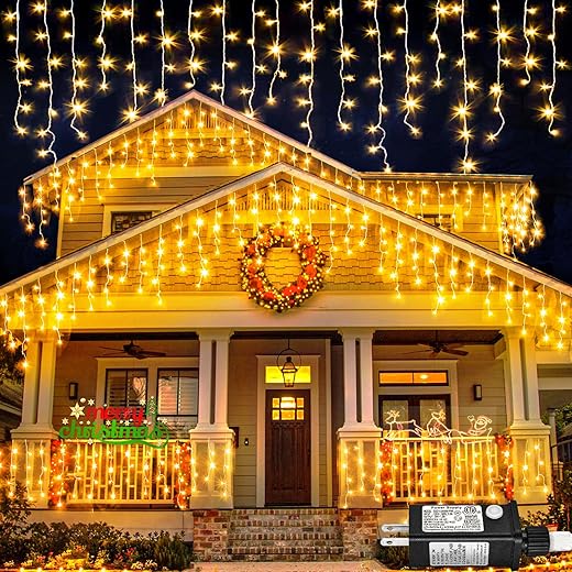400 LED Warm White Icicle Lights