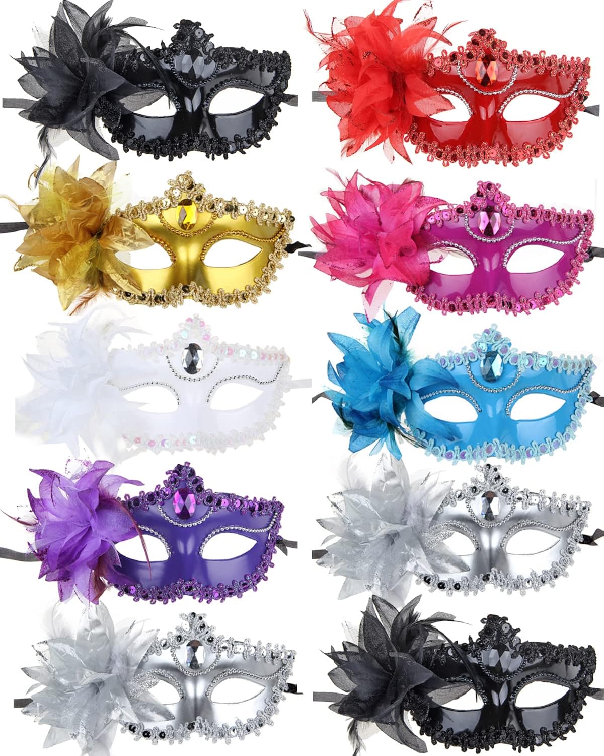 10pcs Set Masquerades Masks Costumes Party Accessory Amazon