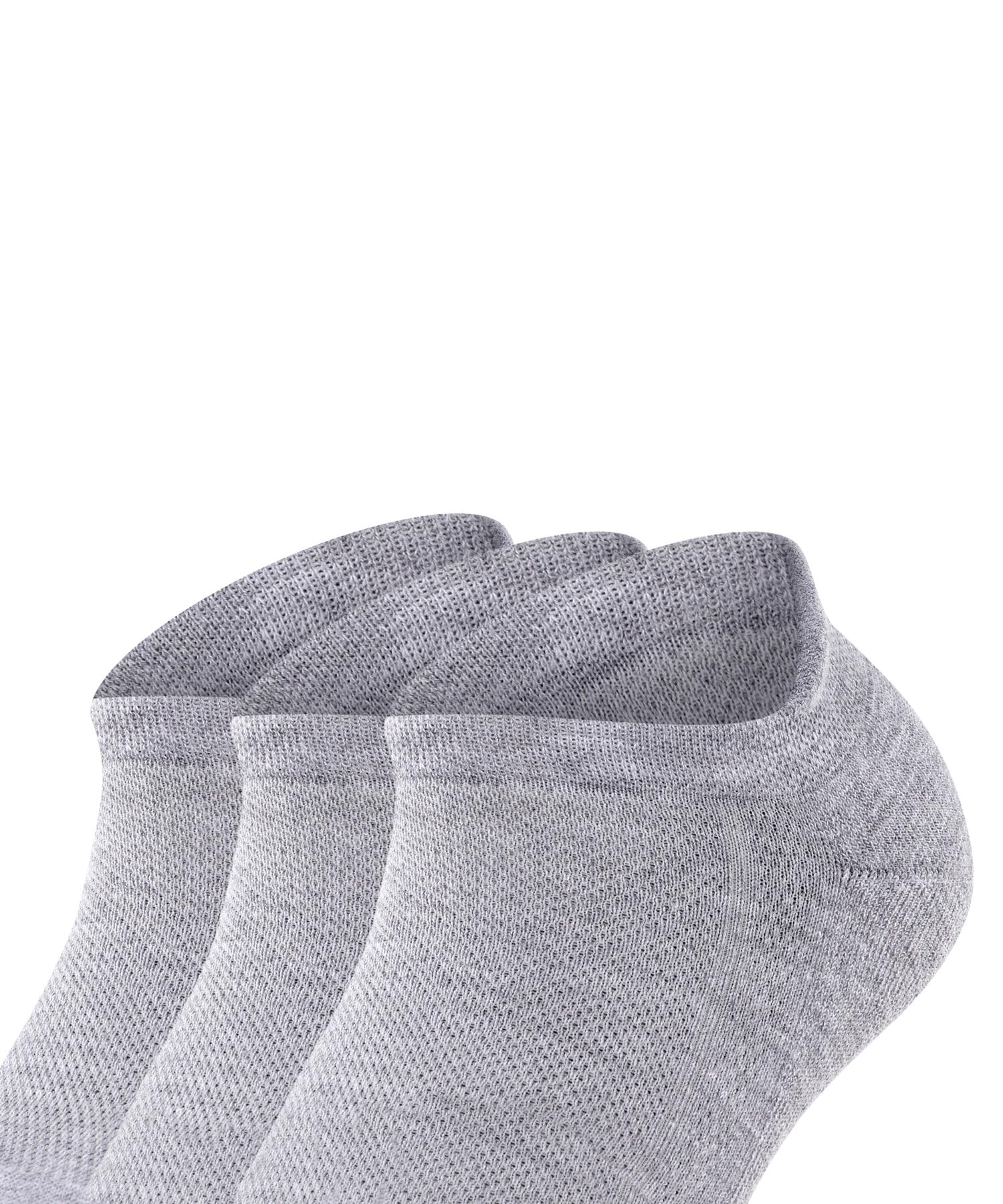 FALKE Uniseks Skarpety do trampek Cool Kick Sneaker Multipack U Sn miękki oddychający szybkoschnący jednokolorowe 3 Pak, Szary Light Grey Melange 3775, 39-41