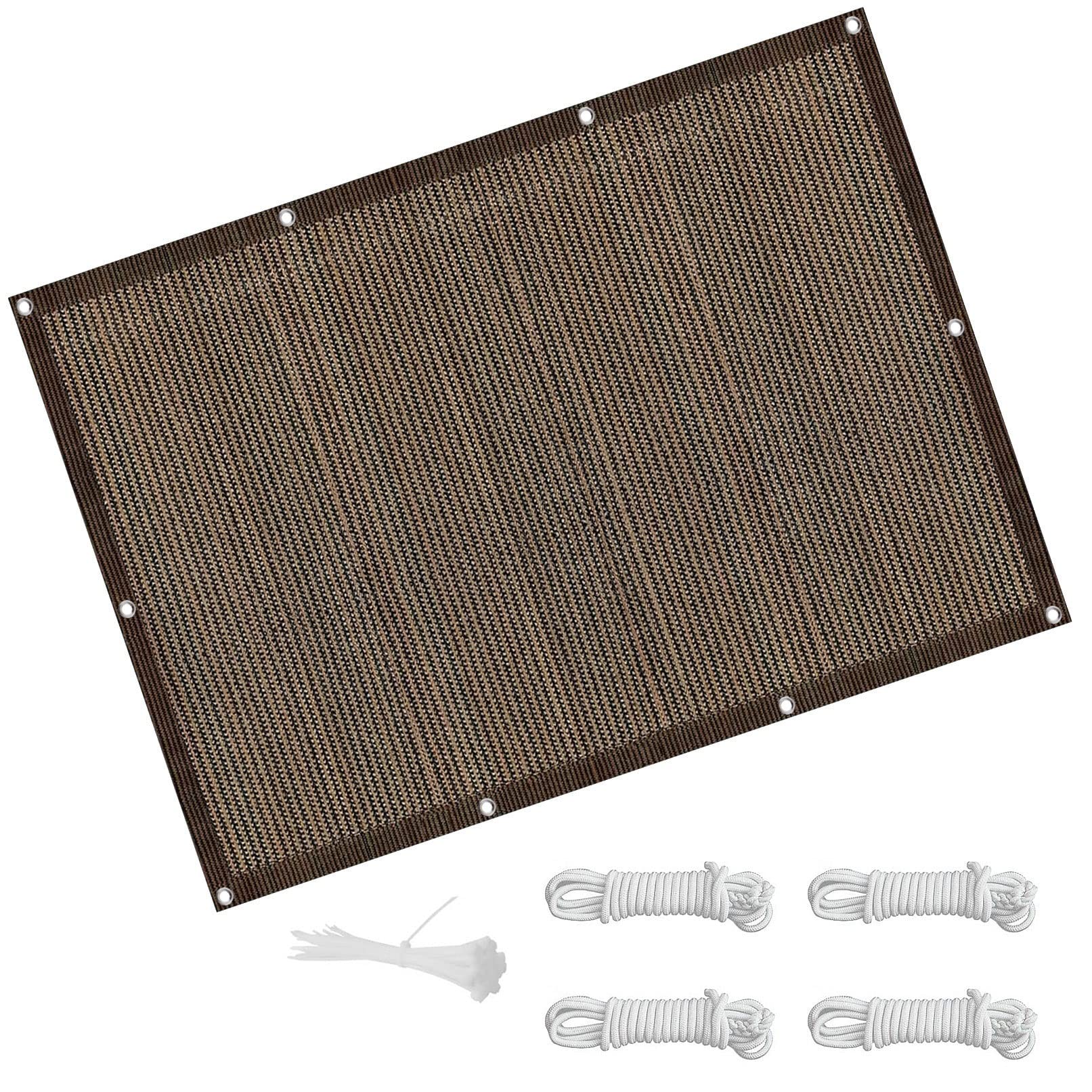 Protection UV pour jardin et pergola grâce au voile d'ombrage marron 2.6x3.5m