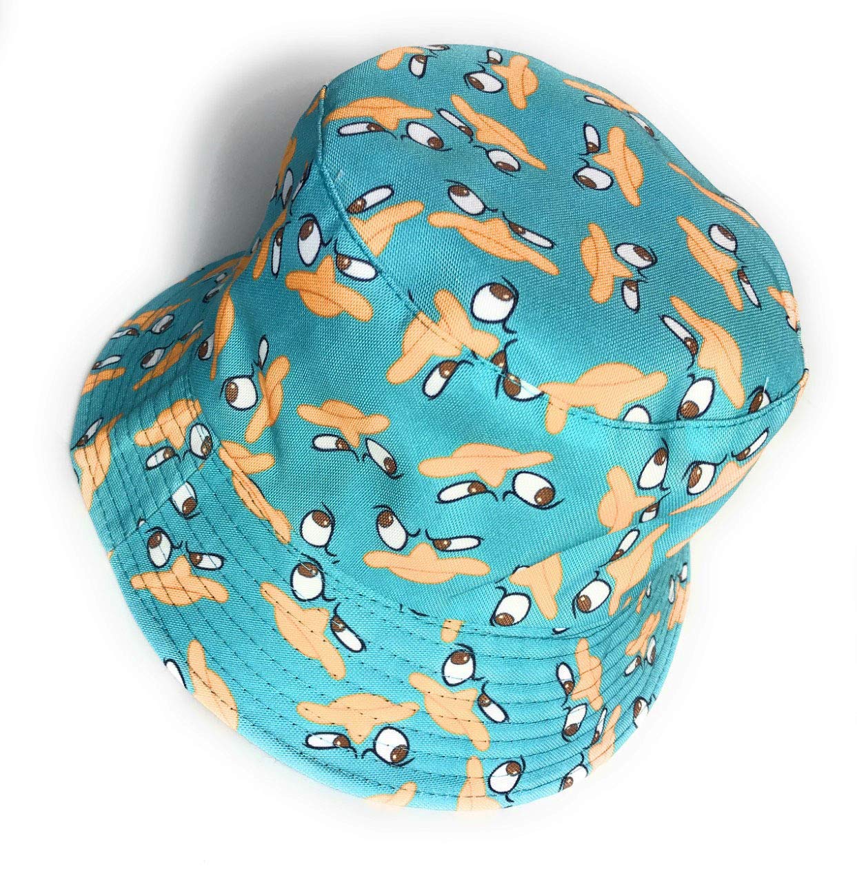 Kgm Unisex White Multicolored Cool Fun Print Animal Fruit Leaf Hawaii Design Bucket Hat - Festival Holiday Travel Hats (Platypus)