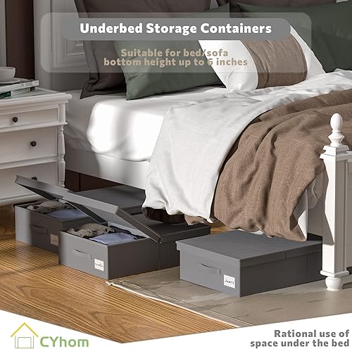 Miniatura 2 de Contenedores de almacenamiento debajo de la cama con tapas, paquete de 2 contenedores de almacenamiento plegables y apilables, organizador de