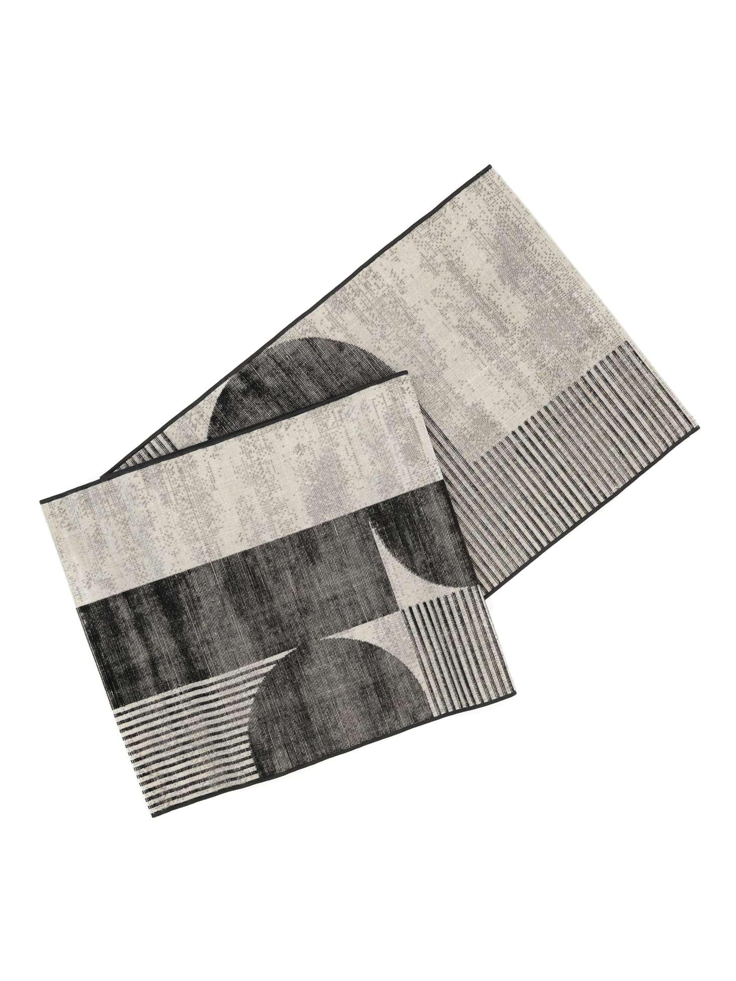 RugVista Deco Alfombra, 100 x 400 cm, Negro/Off Blanco | Modernas, Rectangular, Pelo corto, Limpieza en seco, Oeko-Tex 100