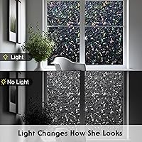 Vista 5 de Volcanics Película de Privacidad para Ventana con Bloqueo Total de Luz con Herramientas de Instalación, Cubierta Arcoíris para Ventana