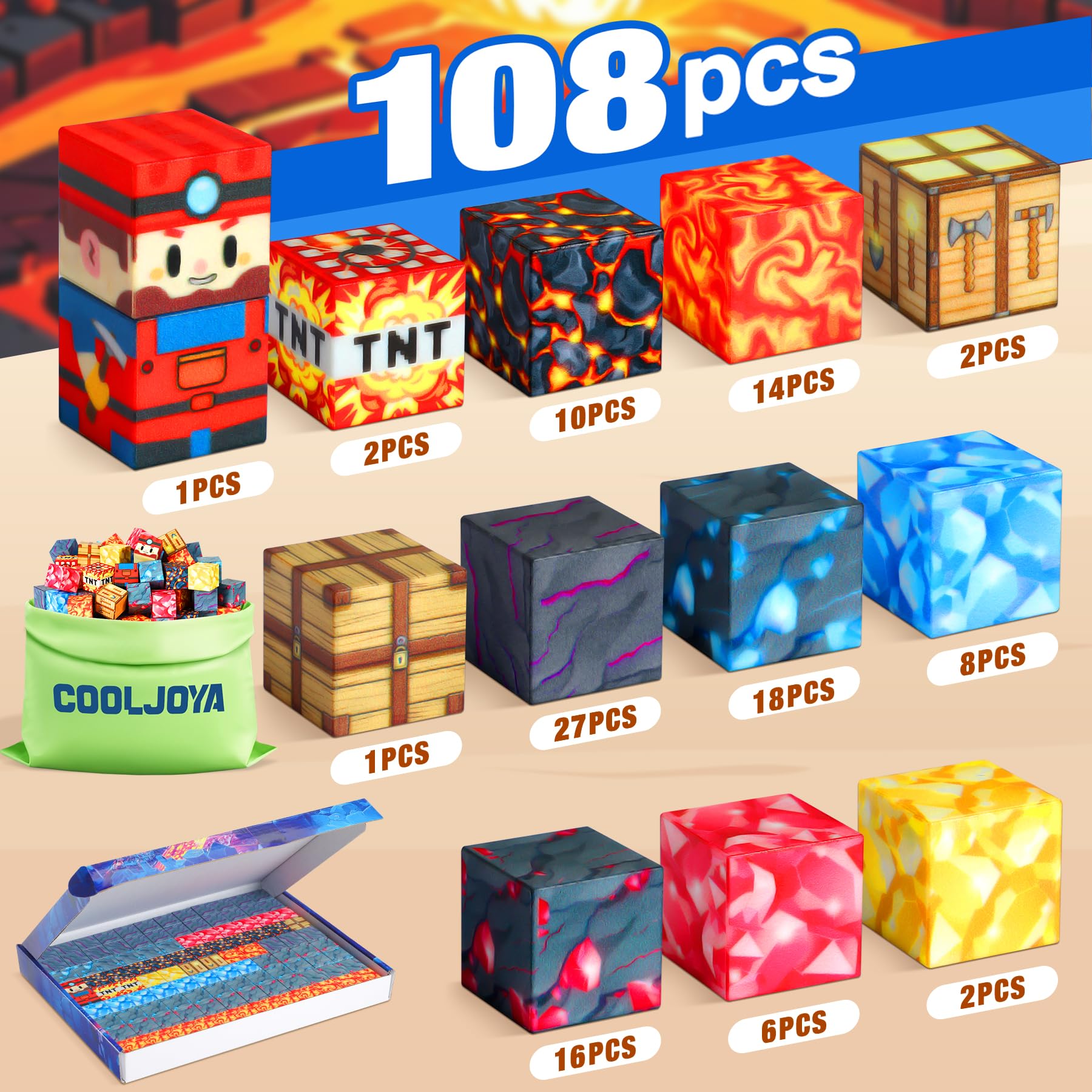 COOLJOYA Magnetic Blocks, Magnetic Building Blocks for Kids Boys Girls Aged 3 4 5 6 7 8 Years Old - Image 3