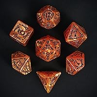 Vista 22 de Juego de dados DND de 7 dados poliédricos con una bolsa de dados de cuero, juego de dados D&D para juegos de mesa RPG (negro)