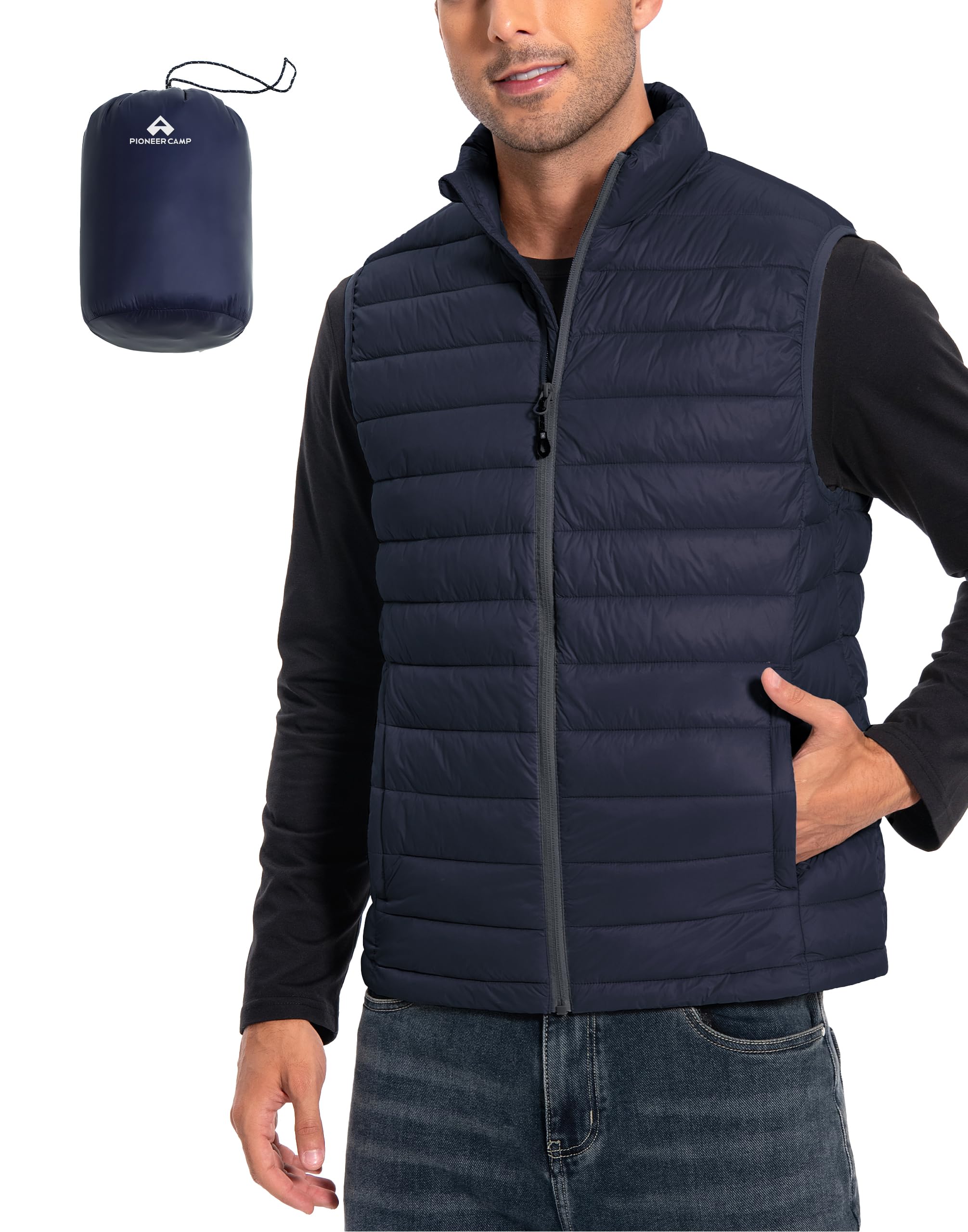 Pioneer Camp Herren Leichte Puffer Steppweste – Wasserabweisend, Packbar, Gefüttert – Outdoor Übergangswesten für Alltag, Arbeit, Sport & Reisen