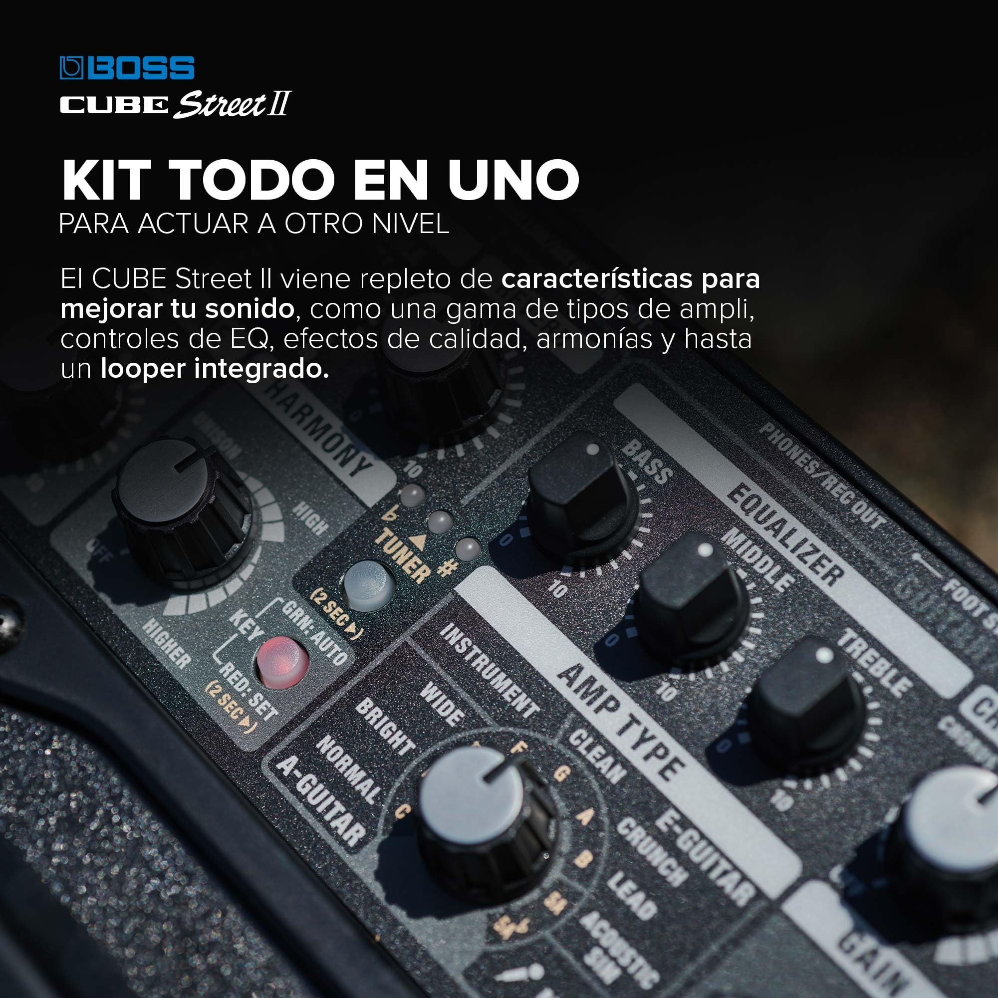 BOSS Cube Street II | Amplificador estéreo de batería portátil | Sonido Ideal para Artistas callejeros | Admite micros, Instrumentos y Dispositivos de Audio | Negro