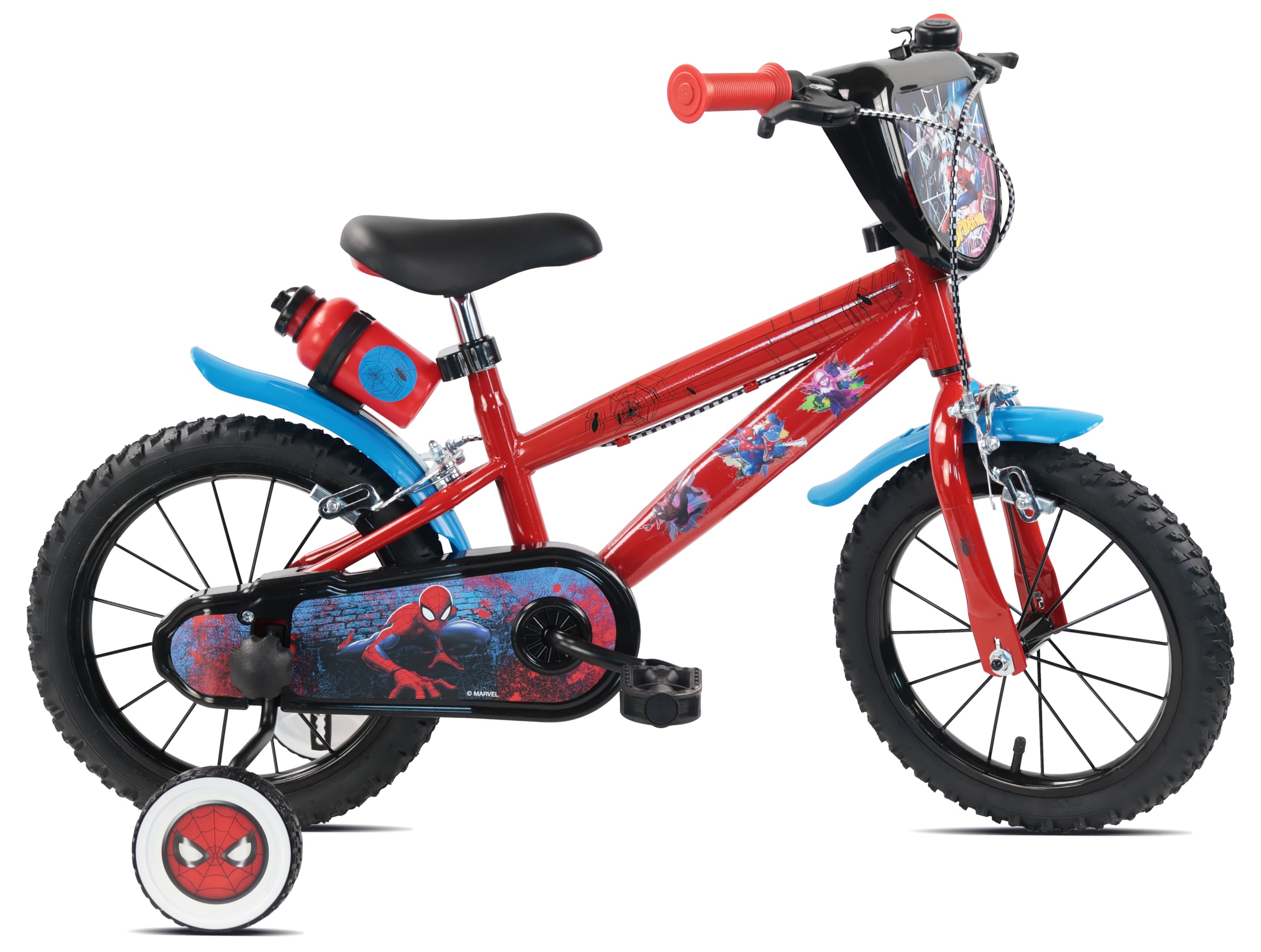 Denver Marvel Spider-Man Kids Bicycle 14 inch Blue Steel Stabilisers