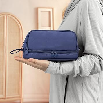 large capacity pencil case with compartments navy blue pencil pouch school supplies for boys big pencils case for teen boys extra large special pen bag pencil bags with zipper pen cases for adults