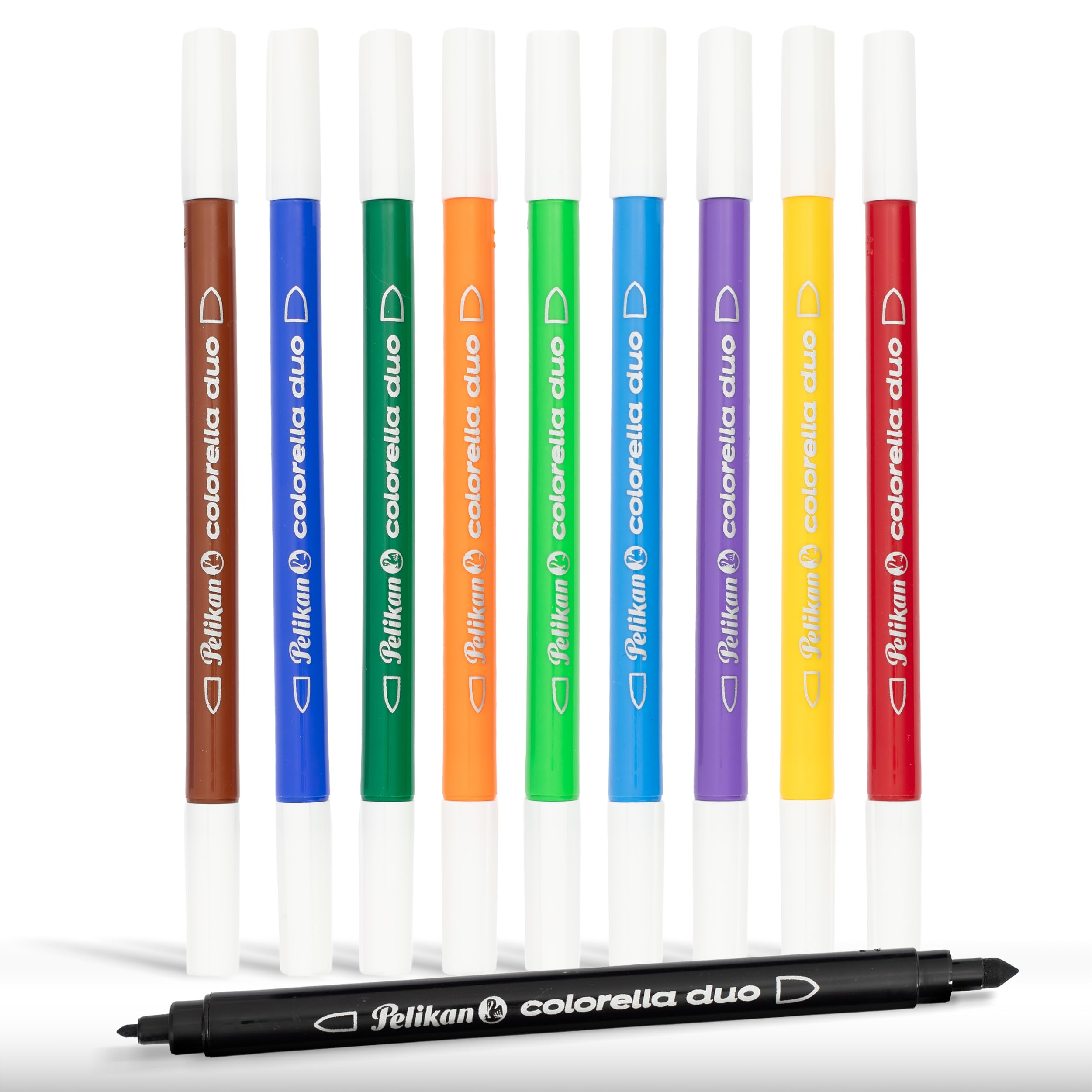 Pelikan Fasermaler Colorella Duo, 10 Farben im Kunststoff-Etui, 10 Stück