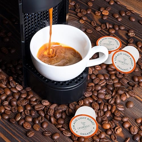 Miniatura 3 de Lifeboost Cápsulas de café de tostado ligero y bajo ácido, tazas K de café orgánico de origen único sin OMG - Compatible con 2 máquinas Keurig y