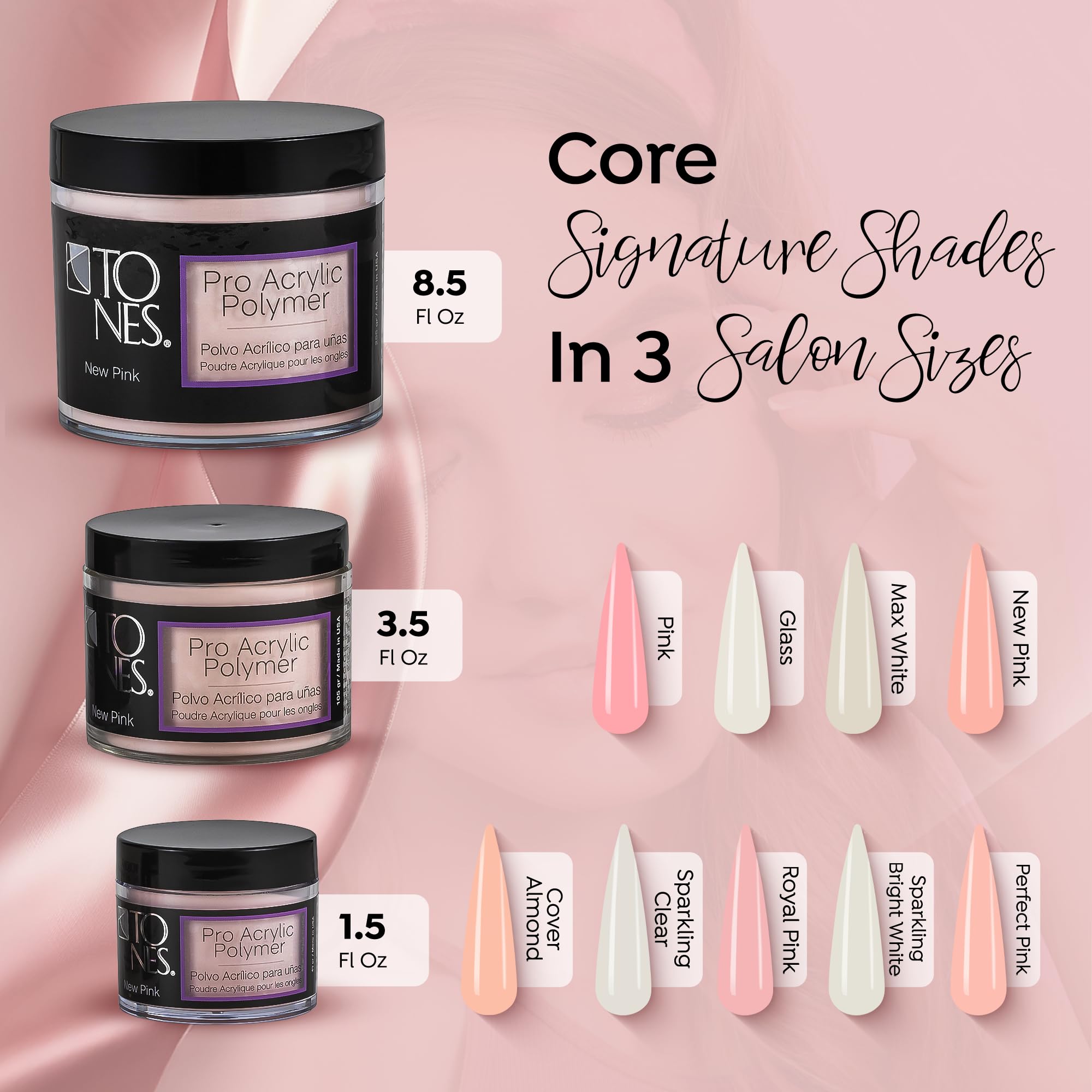 Tones Pro Acrylic Nail Powder – Long-Lasting Non-Yellowing Polymer