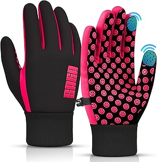 SAGA SPORTS Kids thermal gloves | Water Resistance, Touchscreen-Compatible with Reflector Logo | Warm Anti-Slip for Outdoor Activities age 4-12| Durable and Machine Washable