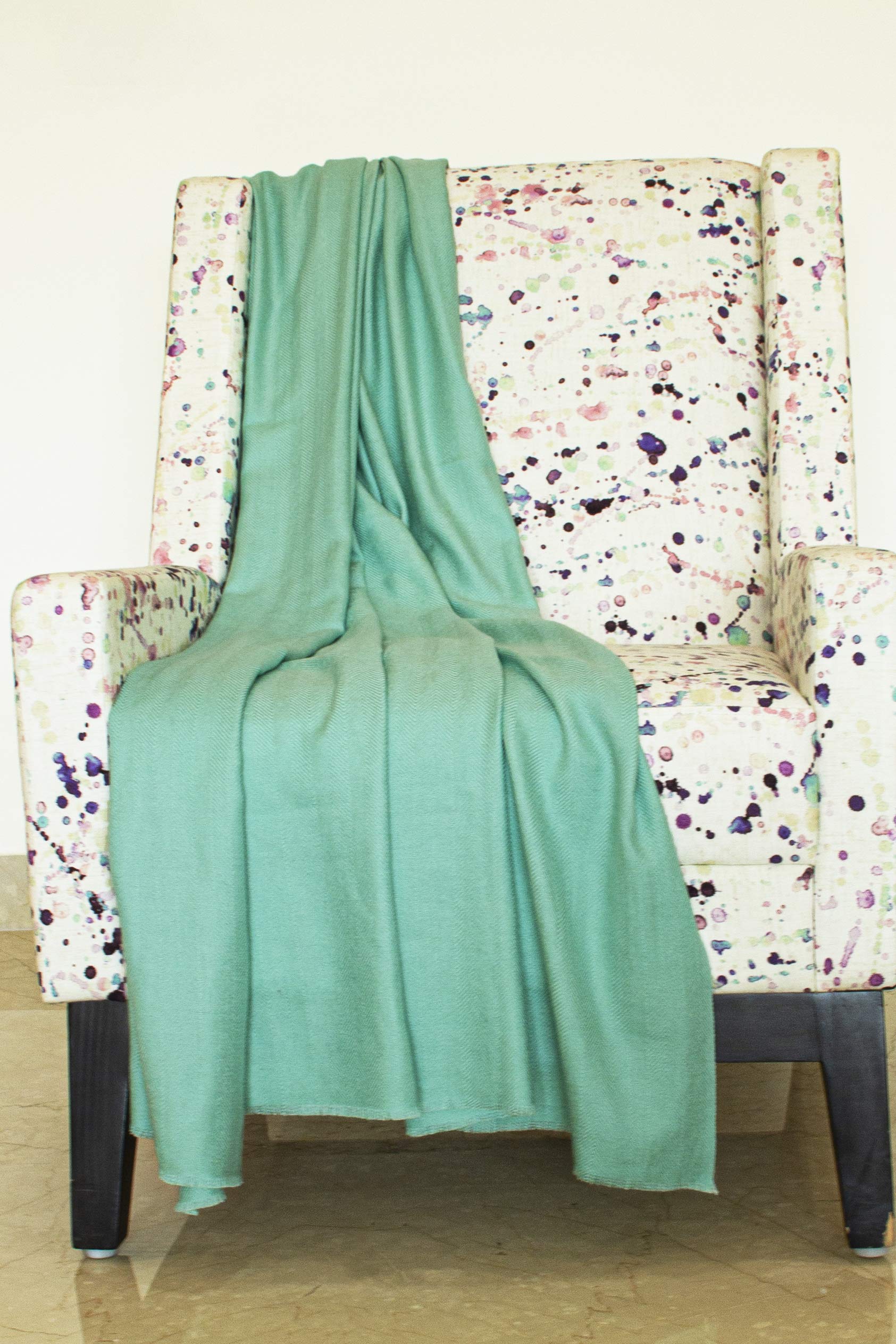 Coperta Sciarpa realizzata in Kashmir (confezione regalo) Inteligente Merino Lana Seta Cashmere Misto Plaid grande estremamente morbida Pashmina Turchese