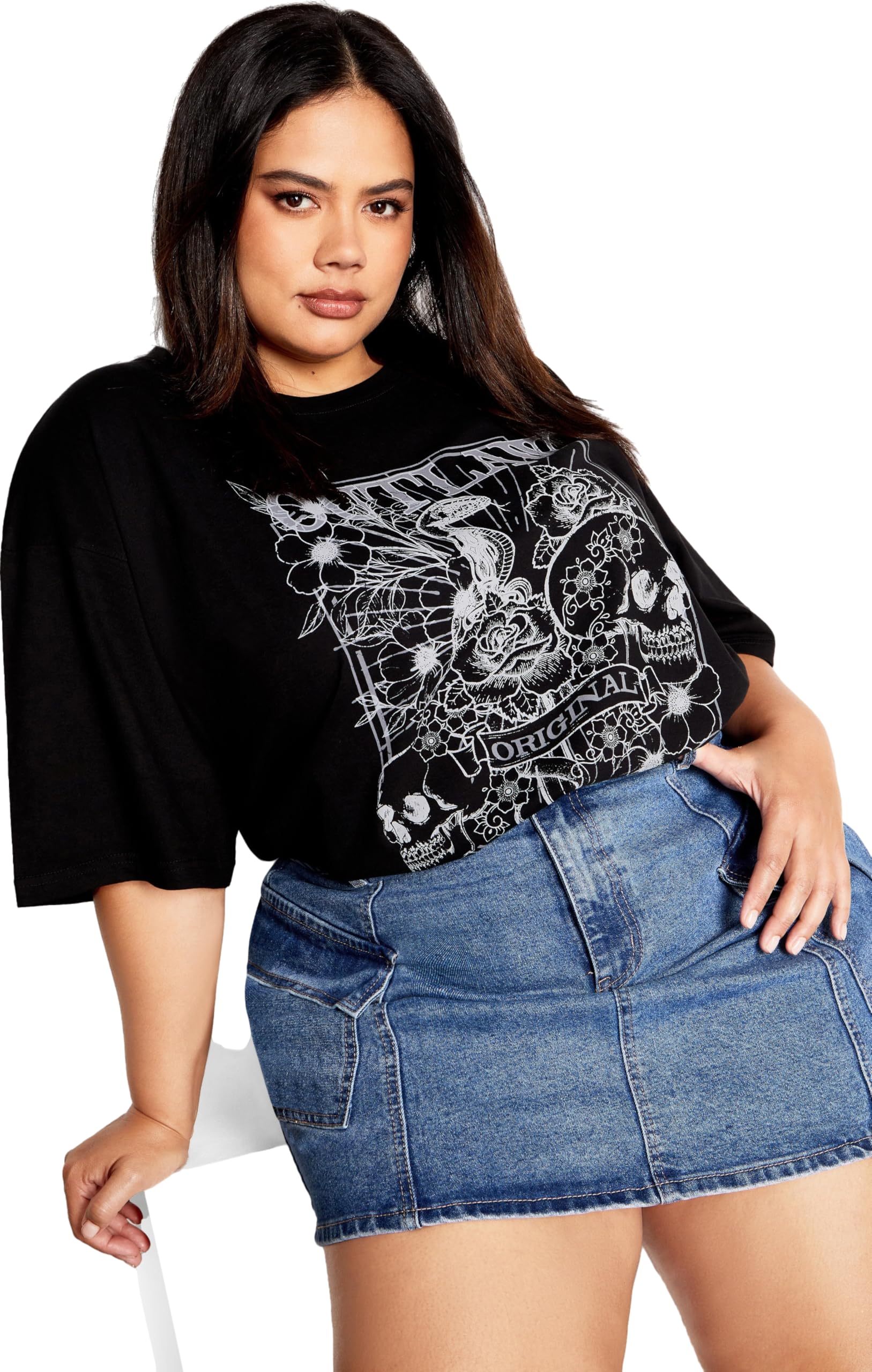 CITY CHIC Women's Oversized Angels Tee