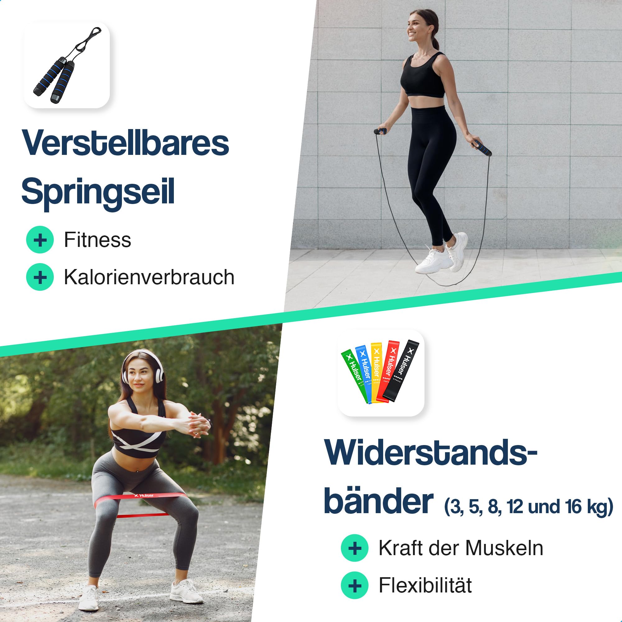 Hulser Fußball Trainingszubehör 26-teilig - Mit Koordinationsleiter 6 m, Hürden, Markierungshütchen, Springseil, Widerstandsfallschirmund und Widerstandsband-Set - Bewegungsgeschwindigkeit