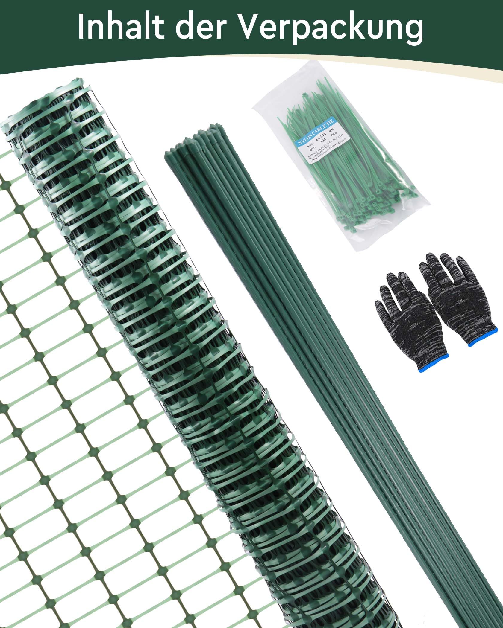 Filet à Volailles Ezcasch 50m - Hauteur 0.9m - Clôture Poules Mobile - Inclut Piquets & Attaches