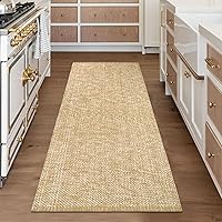 Vista 30 de LEEVAN Alfombra de Pasillo de Cocina Lavable, 2' x 4.3' Alfombras de Baño Bohemias de Algodón Tostado Reversible para Entrada, Alfombra de Pasillo