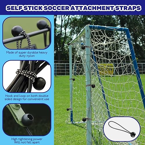 Miniatura 4 de 60 correas de fijación de red para porteros y pelotas elásticas de fútbol de 5.9 pulgadas, sujetadores de trampa de rebote de fútbol resistentes