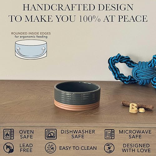 Miniatura 3 de Mora Tazón de cerámica para mascotas, tamaño pequeño, plato de comida y agua para cachorros, gatos, conejillo de indias, conejo, hámster, serpiente,