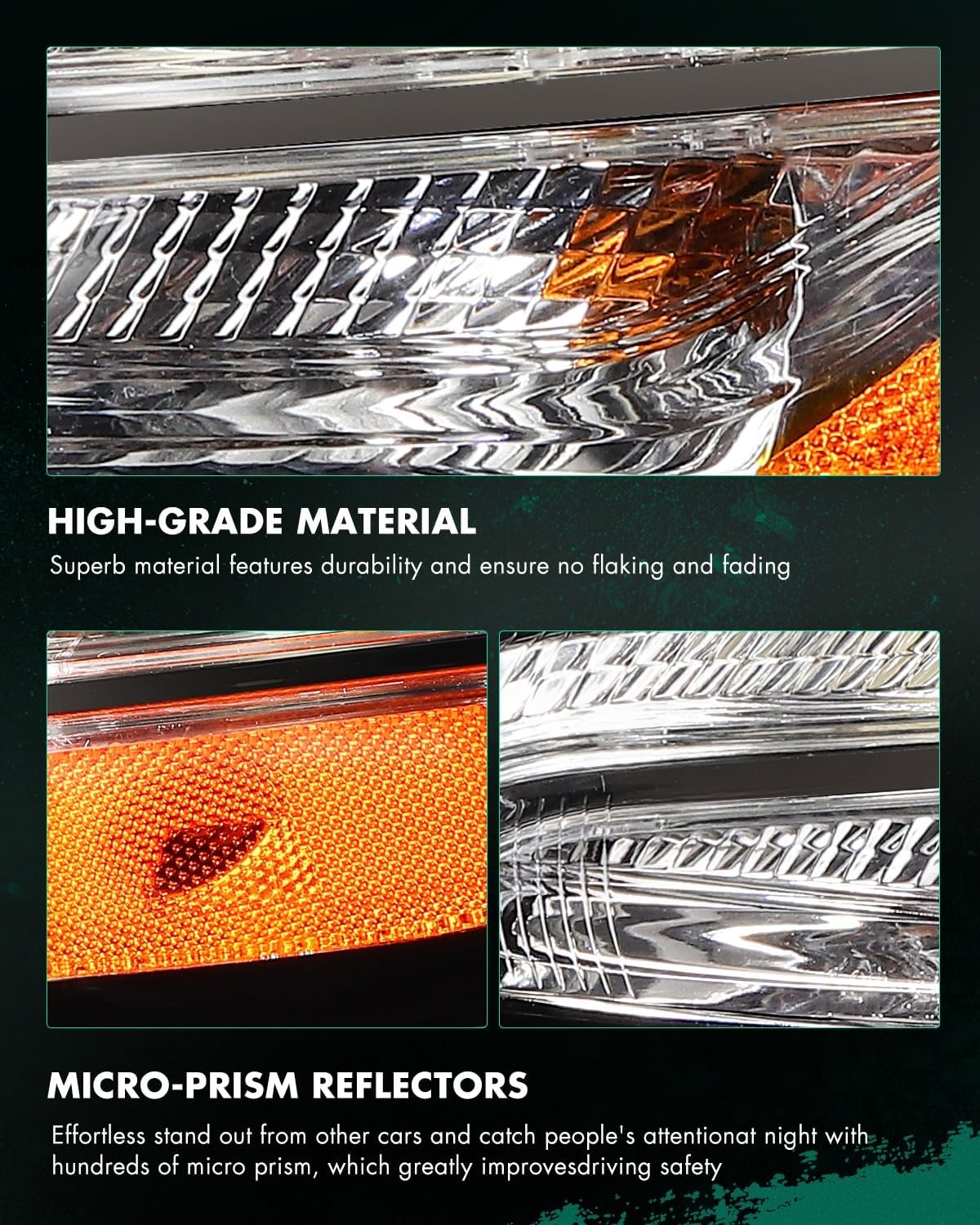SCITOO LED Headlight Assembly Fit 2014-2018 for JEEP Cherokee Titanium Clear Chrome Housing Right Side Headlight CH2531104